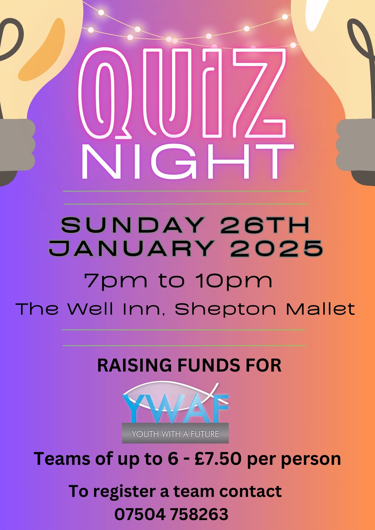 YWAF Quiz Night, 26th January 2025